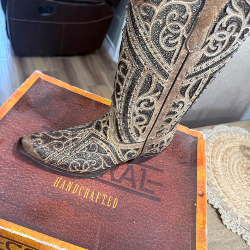 Corral Tan Leather Sole Boots